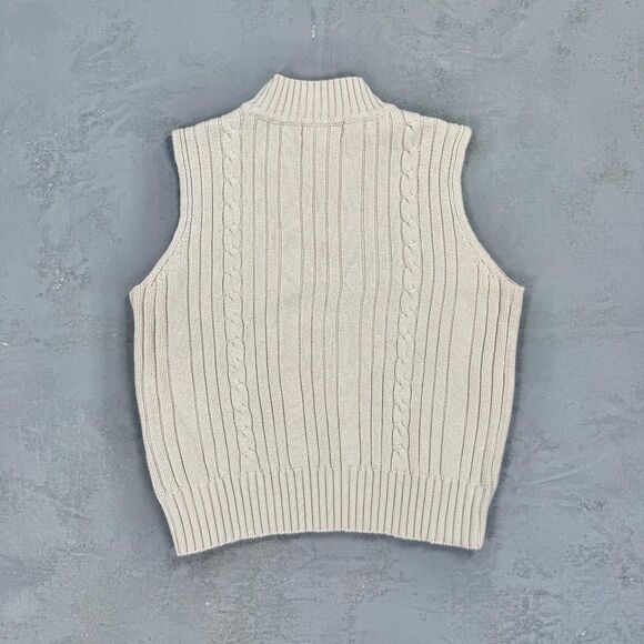 Vintage Casual Corners Cotton Knit Mock Neck Sweater Vest Women's Large - Picture 4 of 4
